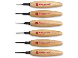 Flexcut 6 Piece 1.5 mm Mixed Profile Micro Tool Set