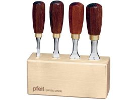 Pfeil Butt Chisel Set in Beech Holder