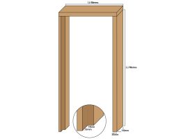 Oak single door casing, 30mm thickness, rebated 35mm