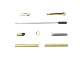 Planet Mech Ball End Clip Stylus 7mm Pen Kit Gold (5 Pack)