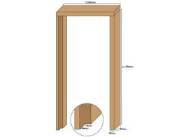 Tulipwood single door casing, 30mm thickness, rebated 44mm